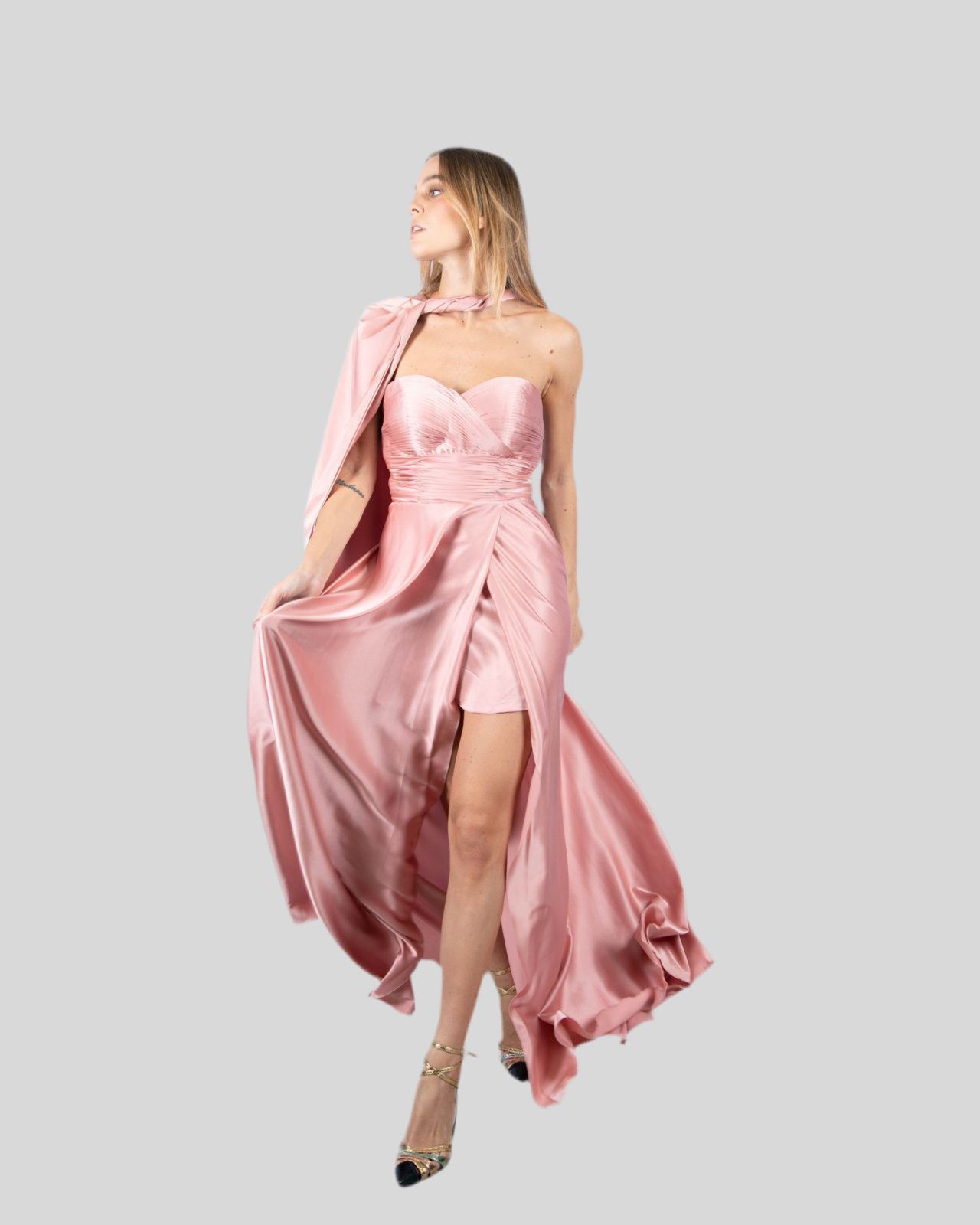 HEART satin dress